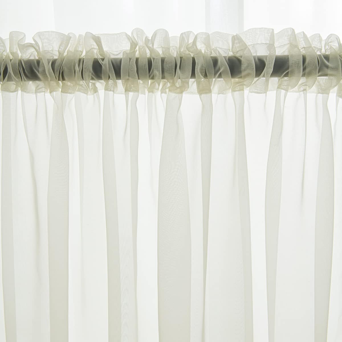 MOONVAN Cortinas semitransparentes para ventanas de 78 in de largo, 52 in de ancho, juego de 2 paneles de cortinas traslúcidas, bolsillo para barra