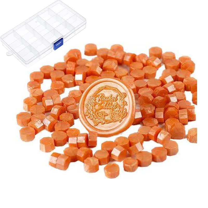 220 cuentas de cera de sellado naranja para manualidades y embalaje