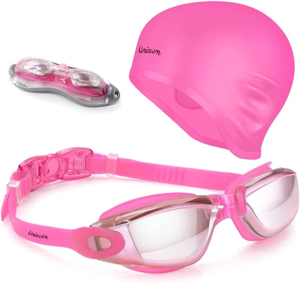 Gafas de natación Juego de gorras de natación gafas de natación de silicona para adultos con gafas antivaho para nadar