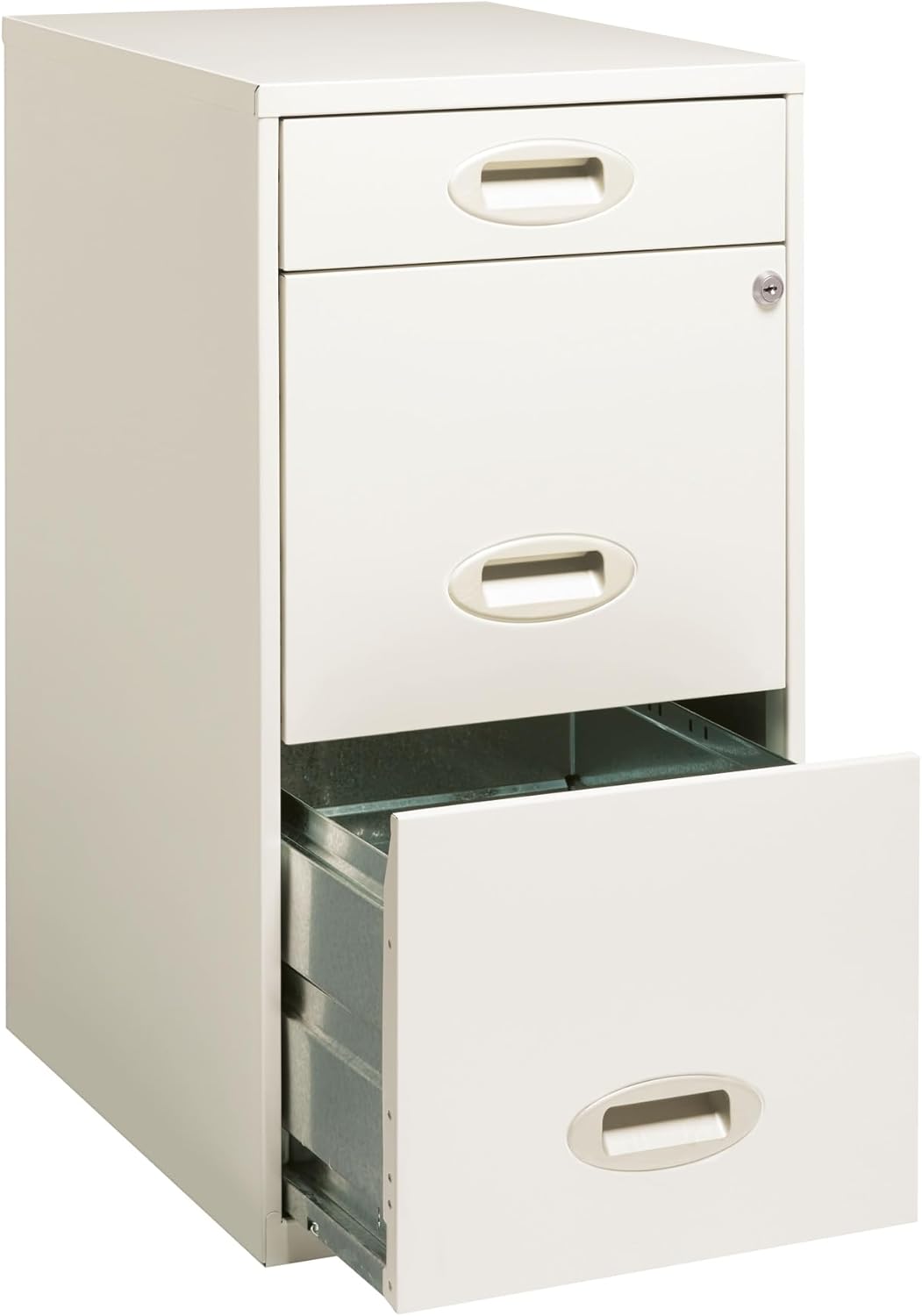 Realspace Archivador vertical de 3 cajones de 18″ D, blanco perla
