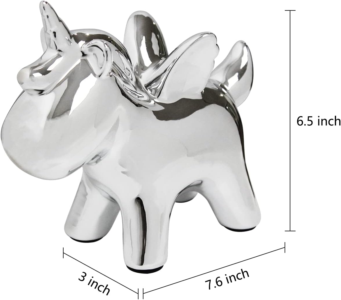 Alcancía de cerámica de unicornio, banco de dinero para ahorrar dinero para niños, bonito banco de monedas decorativo para el hogar, regalos de