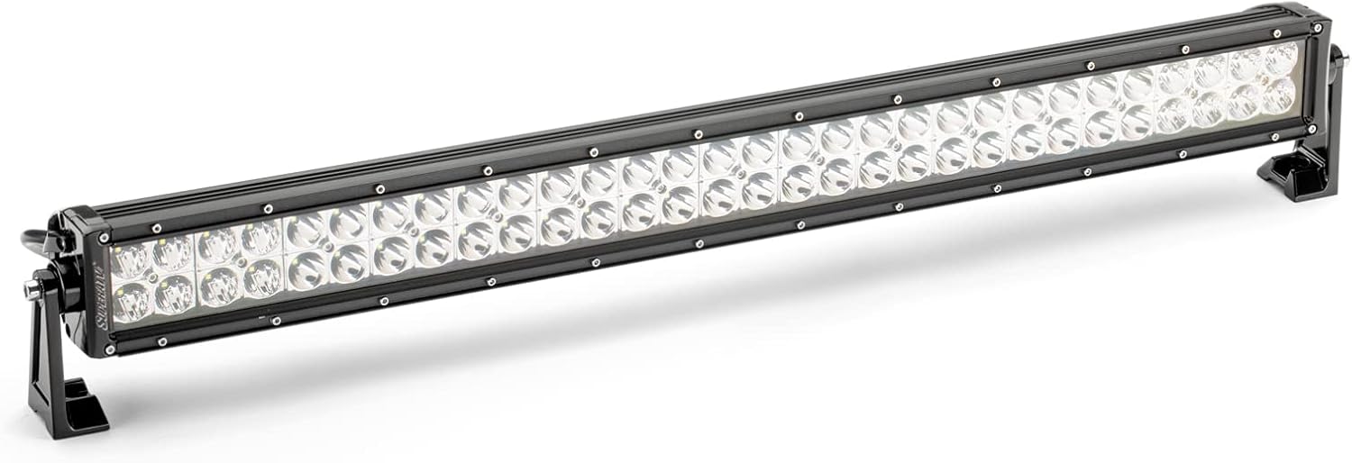SuperATV – Barra de luz combinada LED recta de 30 pulgadas, incluye interruptor basculante y arnés de cableado, kit de soporte de perfil bajo