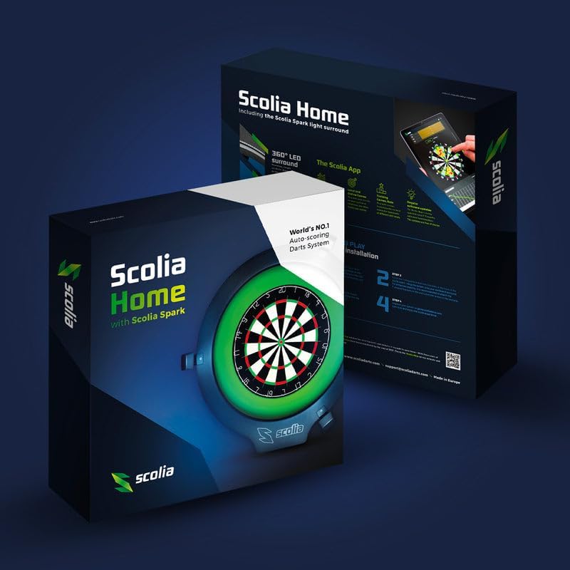 Scolia Automatic Darts Scoring Systems for Steel Tip Darts Play Games & Tournaments Online or in-Person with Reliable Automated Chalking & Calling