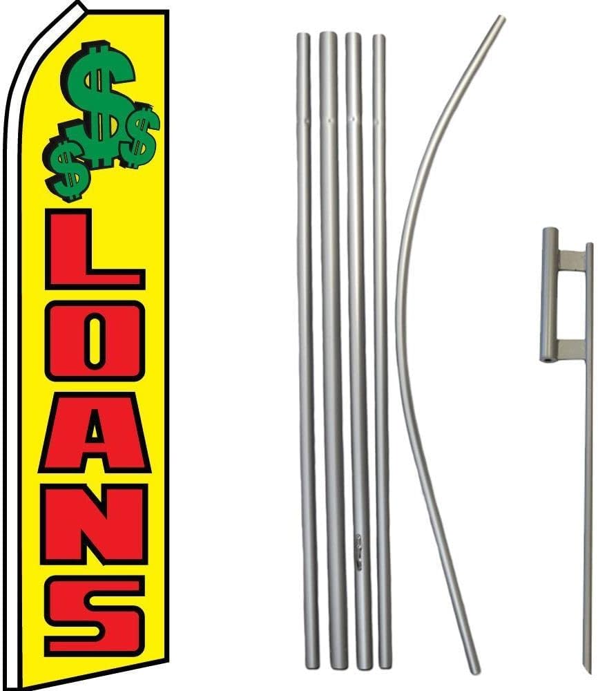 Premium Loans Cash Money Swooper Flag & 16ft Flagpole KitGround