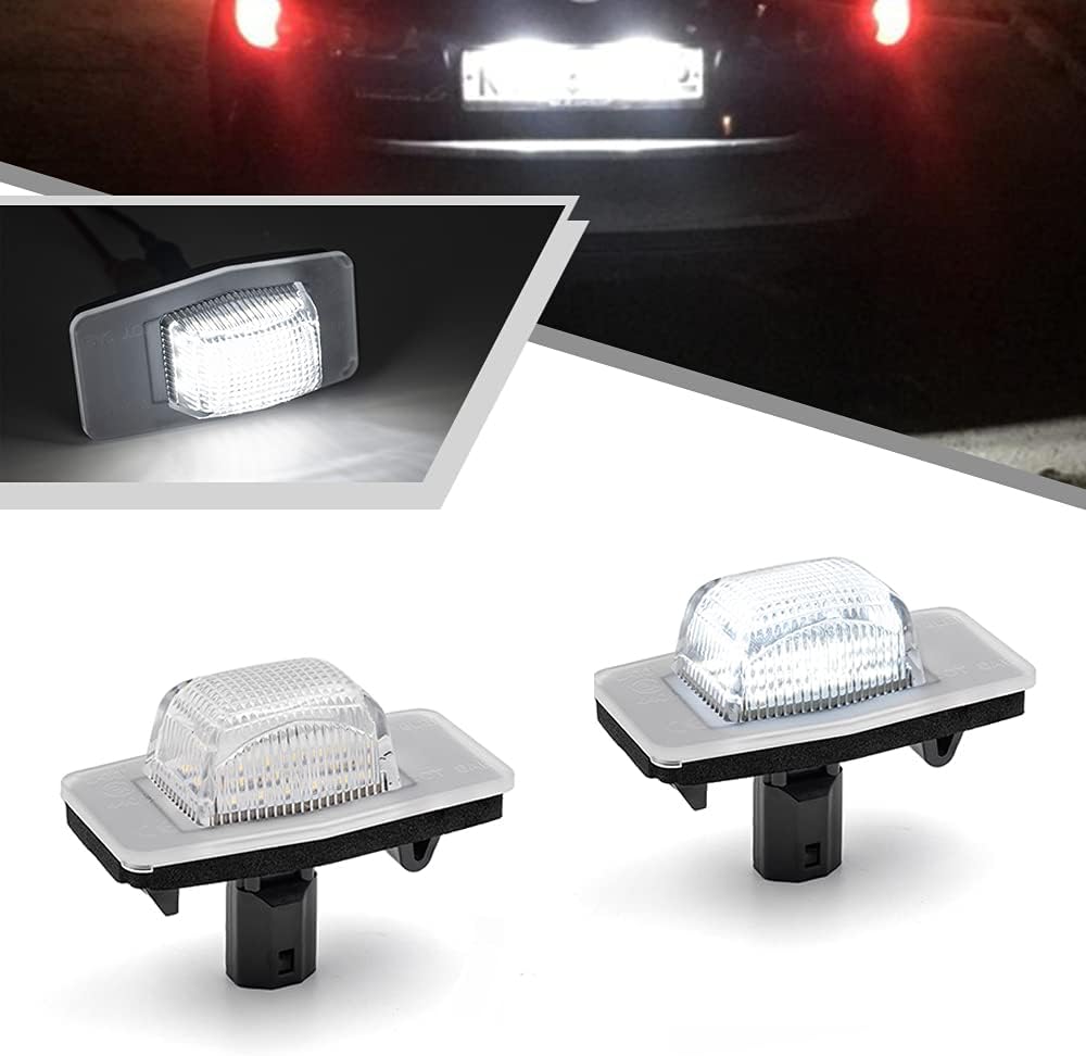 2 luces LED de matrícula para Mazda Miata MX-5 1999-2005Protege 99-03Protege5 02-03 alimentado por SMD xenón blanco LED de alta potencia libre de