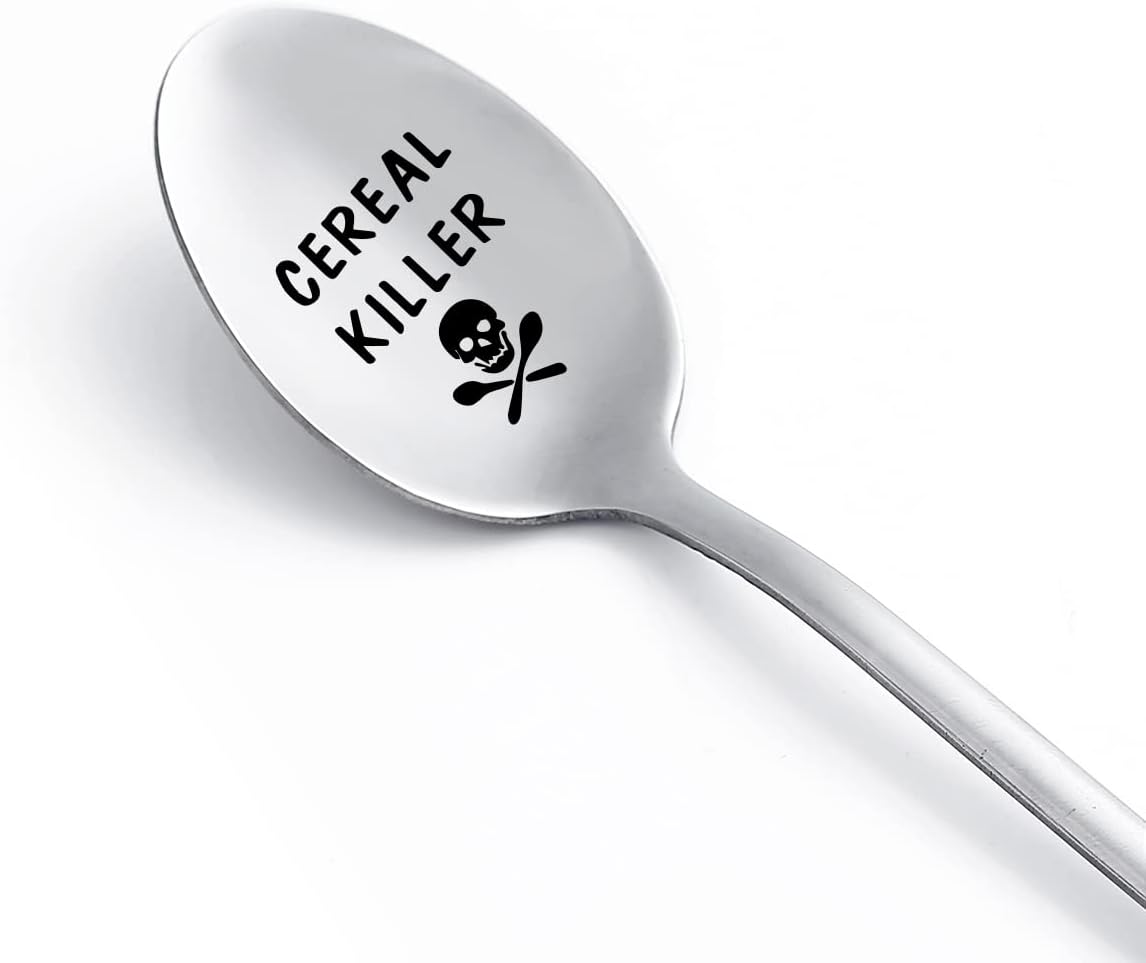 Regalos para el día del padre para papá, cuchara asesina de cereales grabada con láser, oferta real para los amantes de los cereales, tamaño de la