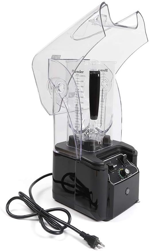 Licuadora profesional, licuadora comercial insonorizada de 2.2L0.5 galones con cuchillas de acero, 110 V 2200 W encimera eléctrica exprimidor de