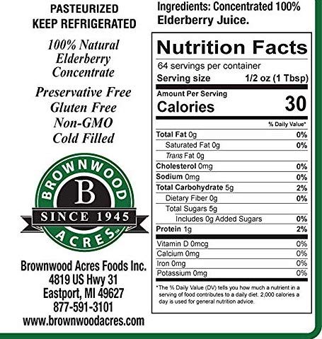 FruitFast – Concentrado de jugo de saúco puro sin azúcar (32 onzas líquidas) por FruitFast – Brownwood Acres  Sin OMG, sin gluten y sin BPA,