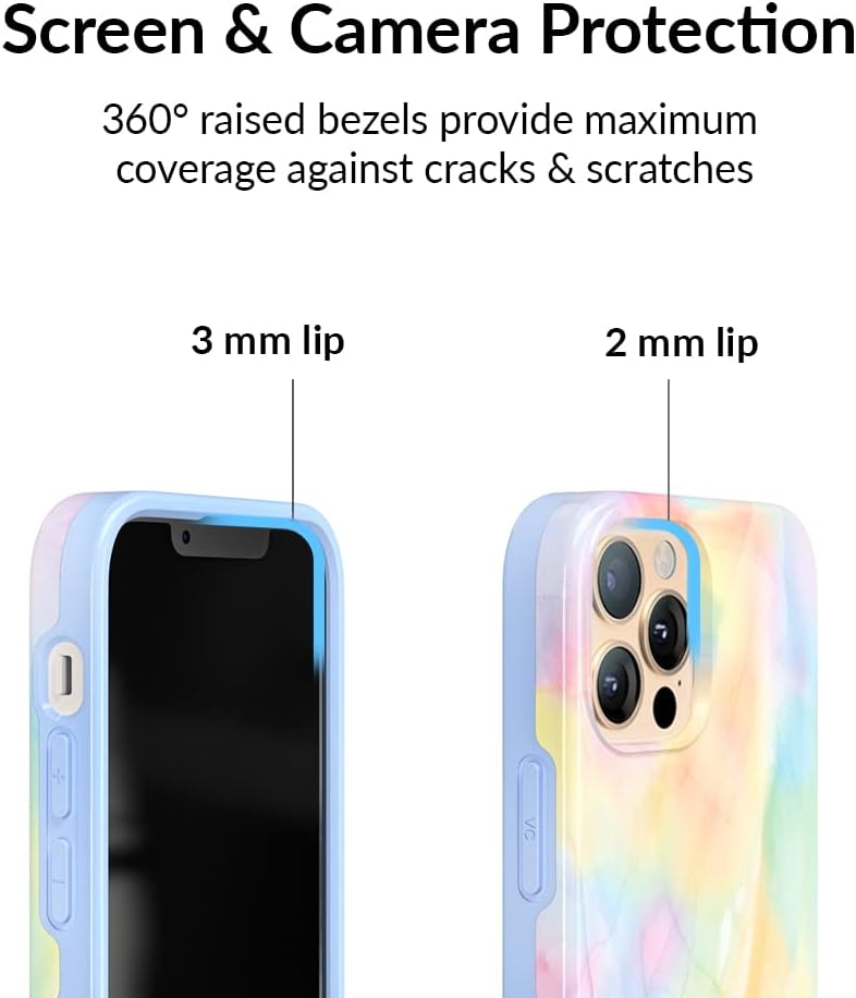 Velvet Caviar Funda diseñada para iPhone 13 Pro, teñido anudado pastel probada en caídas de 10 pies compatible con MagSafe – forro protector de