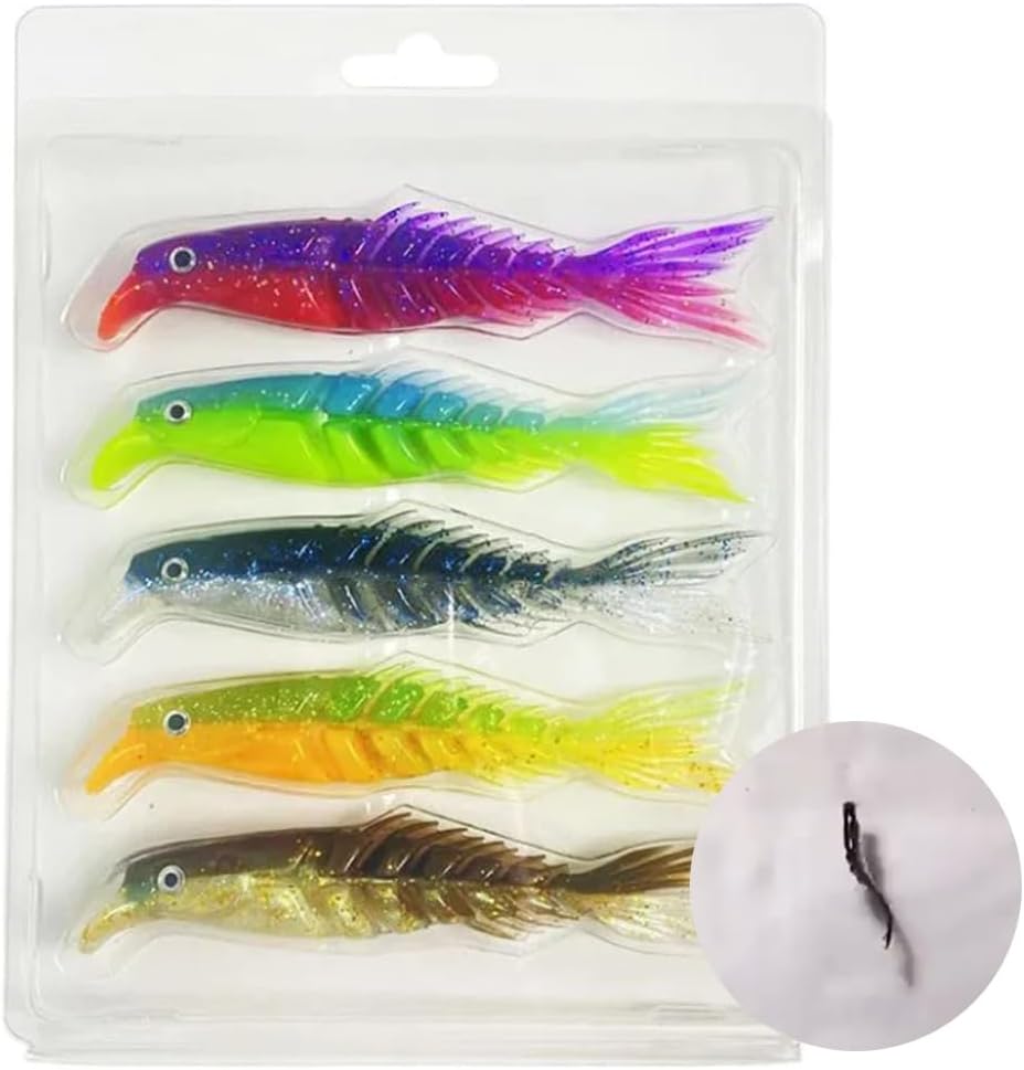 Señuelos suaves de varios segmentos, juego de señuelos de pesca multiarticulados, señuelos de pesca biónicos suaves, señuelo de pesca realista