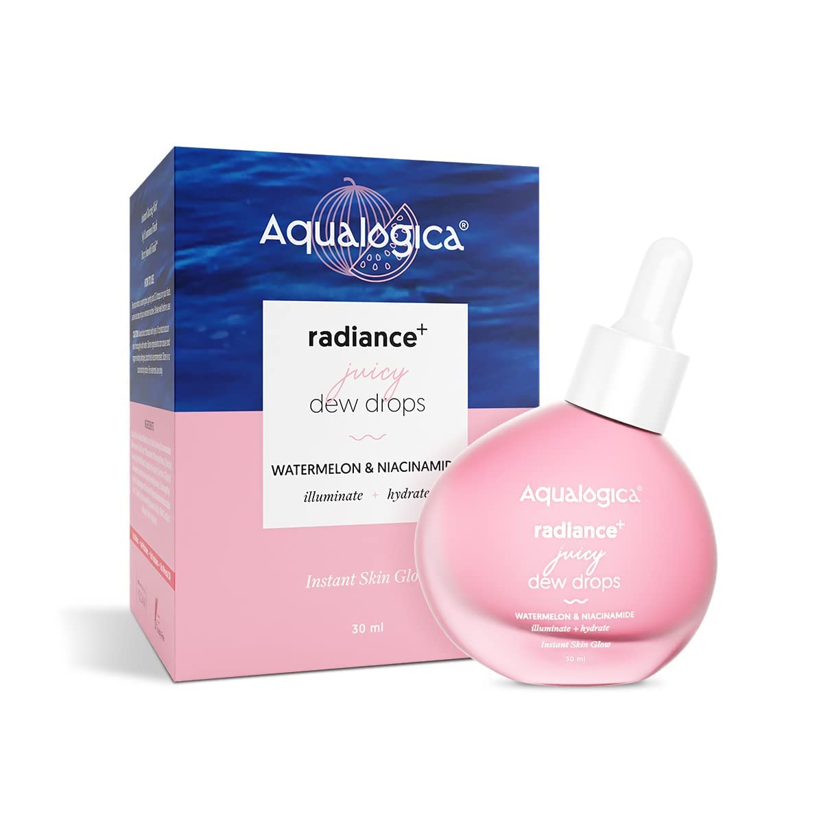 Radiance+ Jugosas gotas de rocío con sandía y niacinamida  Para una piel brillante instantánea  Resaltador  Suero facial iluminador para un acabado