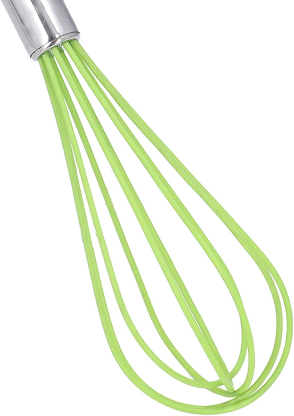 Juego de utensilios de cocina de silicona, 5 piezas, juego de utensilios de cocina de silicona, seguro y fácil de lavar, adecuado para cocina (verde)
