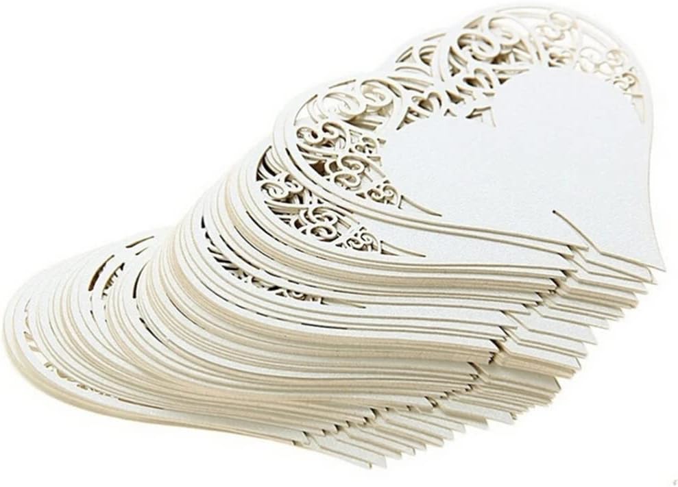 50 tarjetas postales para decoración de copa de vino, con número de mesa en forma de corazón, para bodas, recepciones, aniversarios, fiestas de