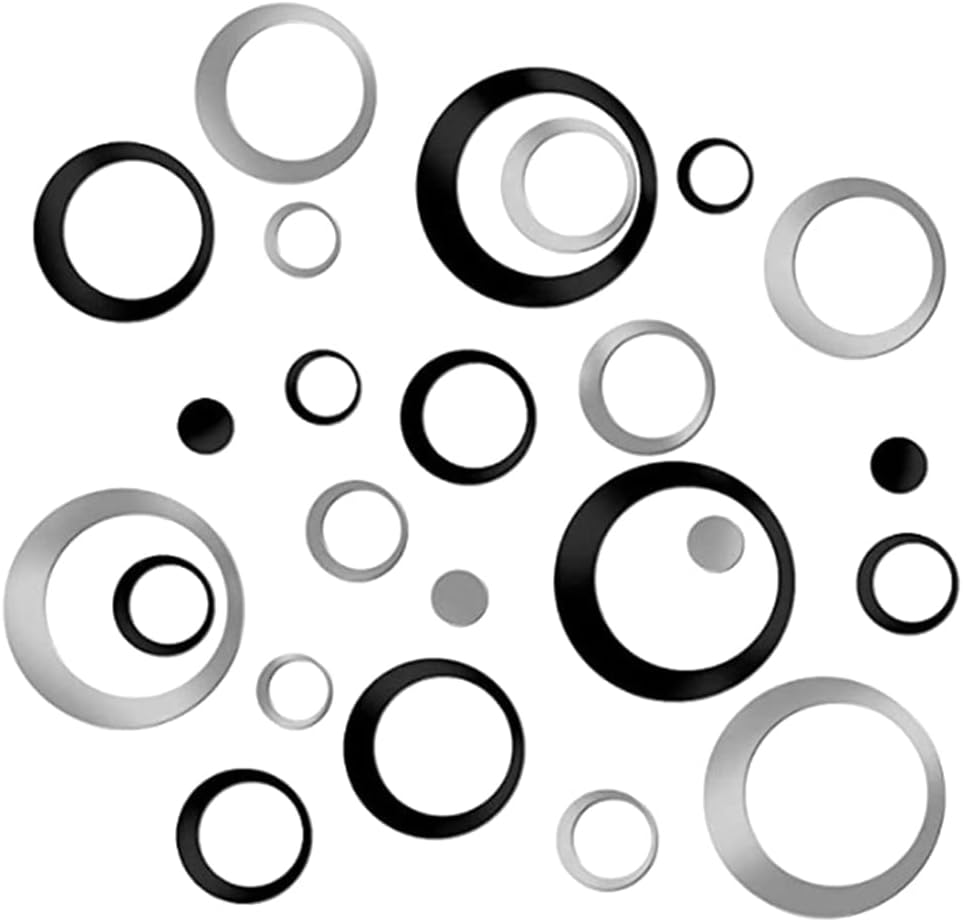 24 calcomanías de pared de espejo circular acrílico, removibles autoadhesivas, espejo acrílico, decoración de pared redonda para sala de estar,