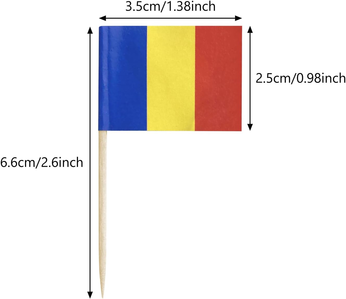 100 piezas de bandera rumana palillos de dientes rumanos banderas selecciones de cóctel