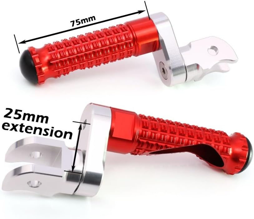 MCMOTOPARTS M-PRO – Estriberas delanteras para bajar, color rojo, compatible con STREET SCRAMBLER 2017-2018 17 18