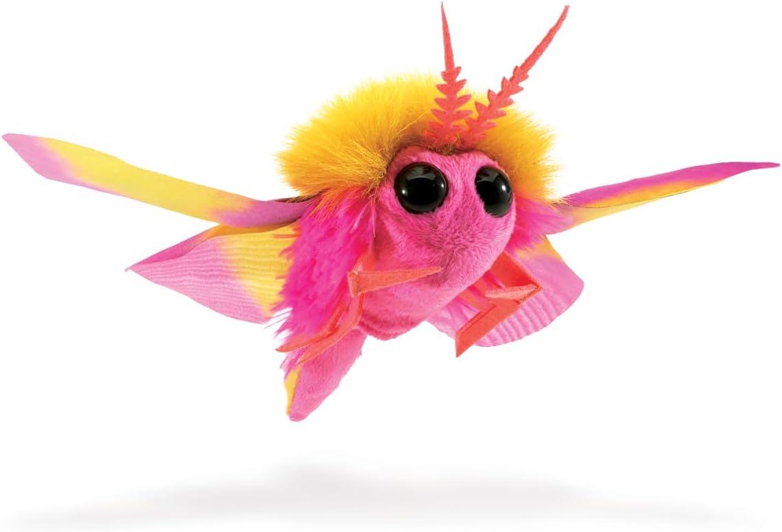 Folkmanis Mini marioneta de dedo de polilla de arce rosa