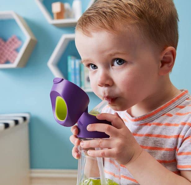 b.box Botella de agua de Tritan de 20 onzas  Botella de agua grande y moderna con popote abatible para niños, a prueba de derrames, sin BPA (Passion