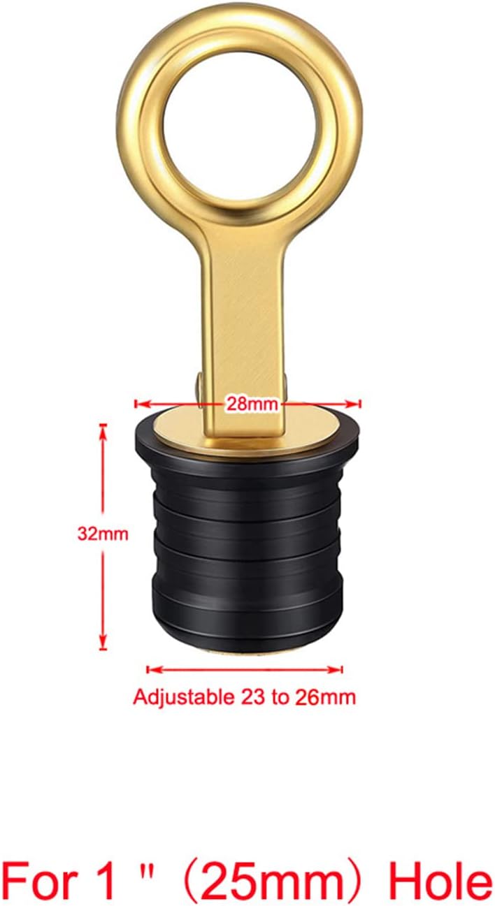 Tapón de drenaje con mango a presión, tapón de drenaje de barco, tapón de acero inoxidable o cobre para barco con tapón de drenaje de goma para