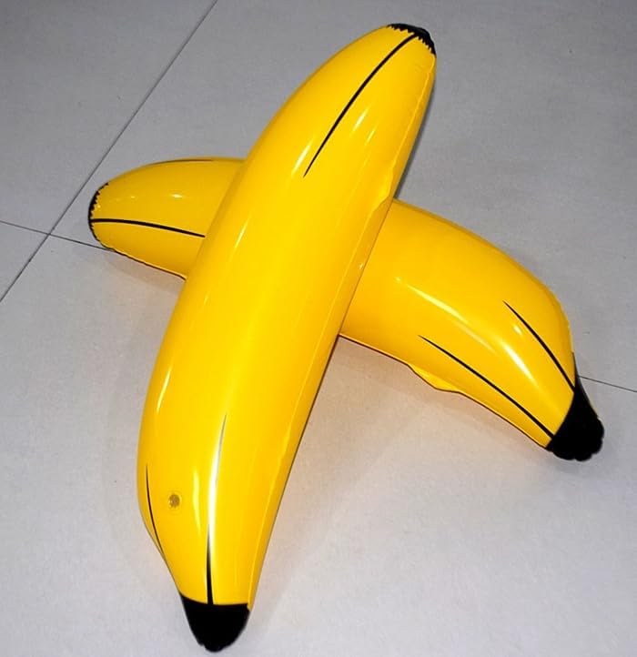 4 accesorios inflables de plátano, incluye 3 plátanos de 23 pulgadas, 1 plátano de 70 pulgadas, globos de plátano para decoraciones de fiesta,