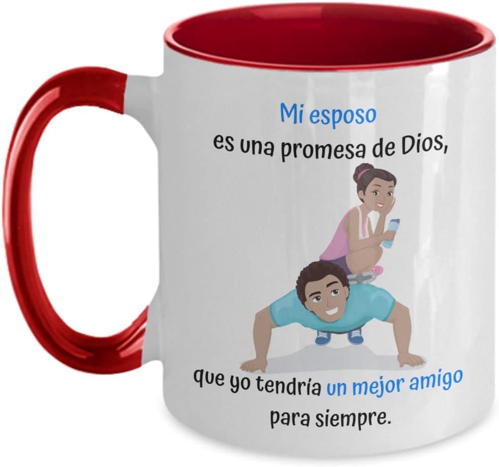 Taza 2 colores con mensaje de amor Taza de café para esposo Mi esposo es una promesa. Taza de dos tonos de 11 onzasRosa