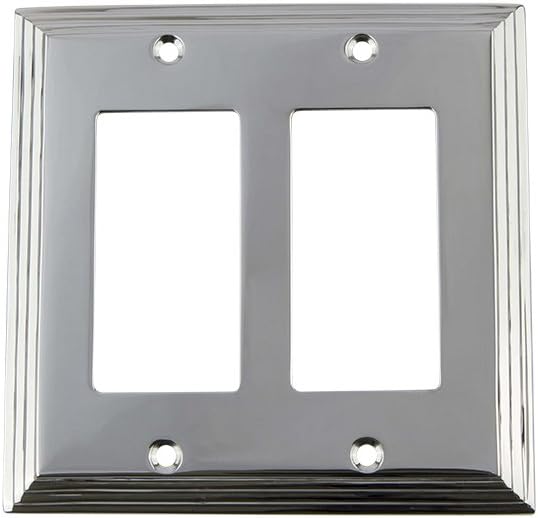 Nostalgic Warehouse 719882 Deco – Placa de interruptor con doble basculante, cromo brillante