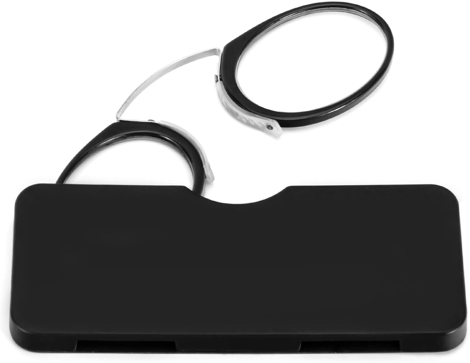 REAVEE Anteojos de lectura ultra finos sin brazos para hombres y mujeres, sin pinza de sien, con clip para la nariz, bolsillo pequeño con mini funda