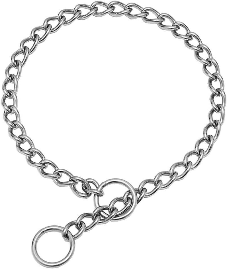 SGODA Collar de estrangulador de entrenamiento para perros, acero inoxidable 304, longitud total 24 pulgadas, 0.138 in