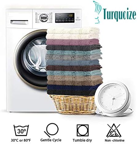 Turquoize Tapetes de baño de felpilla lanuda antideslizante, gruesa, para baño, juego de 1 tapete de baño de felpilla, suave, súper absorbente,