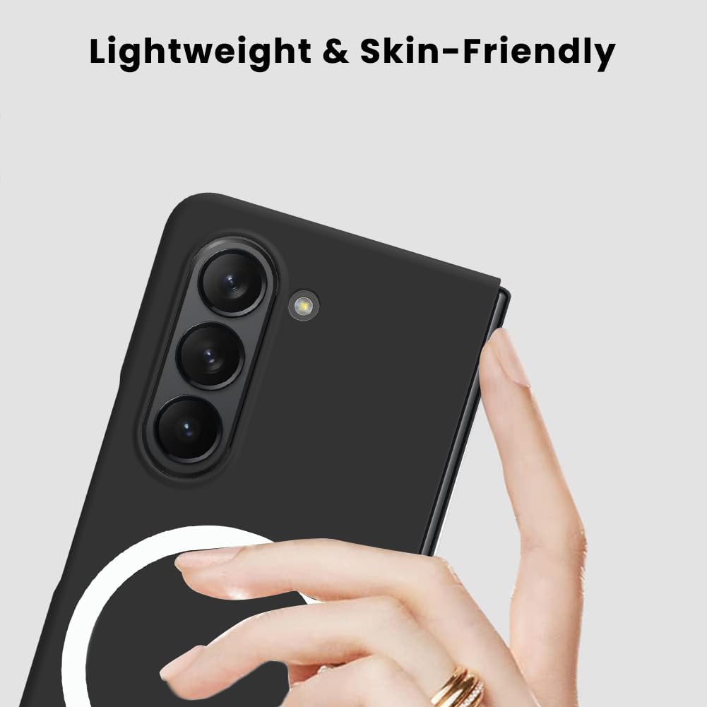 KANGHAR Funda para Samsung Galaxy Z Fold 5, Galaxy Z Fold 5 Funda de silicona para mujeres y hombres, compatible con la funda protectora magnética