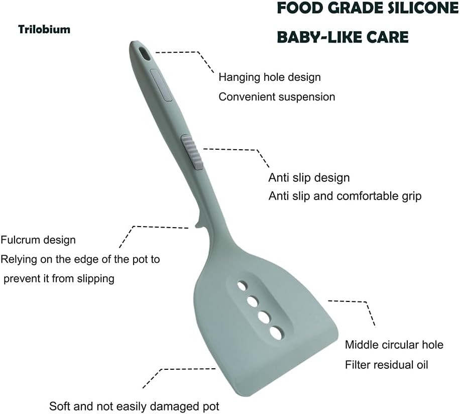 Utensilios de cocina de silicona, tenedores de cocina, pala de sartén, pinzas de cocina, juego de 3 piezas de utensilios de cocina resistentes al