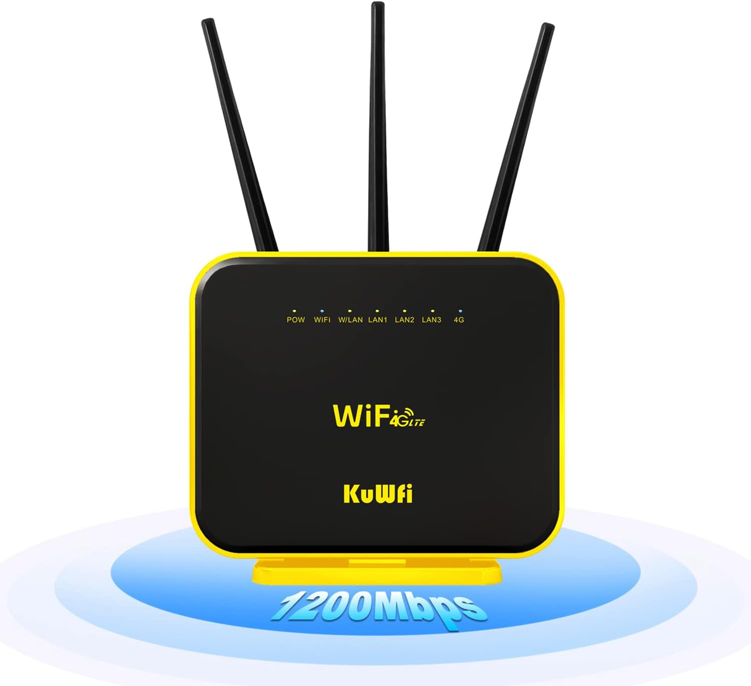 KuWFi Router 4G LTE Cat12 1200Mbps Dual Band Gigabit WiFi Celular Cloud SIM Router Antena externa con datos de 2 GB de largo alcance inalámbrico LTE