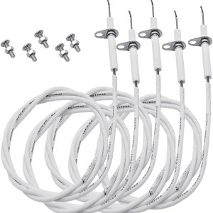 Meyffon Paquete de 5 unidades de alambre de encendido de parrilla y electrodos de cerámica para Jenn Air, parrilla de barbacoa, fundición Vermont y Meyffon Paquete de 5 unidades de alambre de encendido de parrilla y electrodos de cerámica para Jenn Air, parrilla de barbacoa, fundición Vermont y