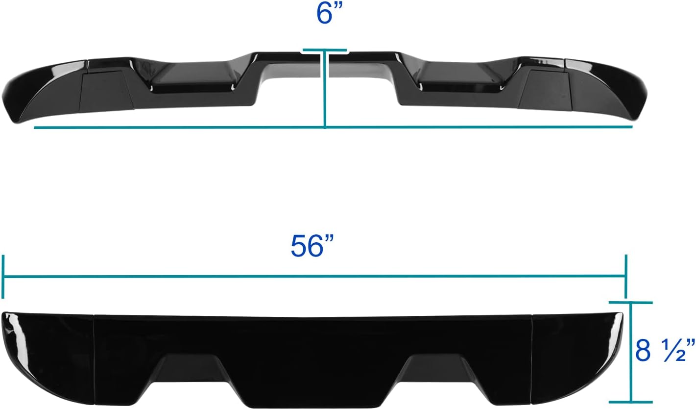 Spec-D Tuning Alerón de techo de cabina ABS negro brillante para modelos Ford F250, F350 y F450 2011-2016