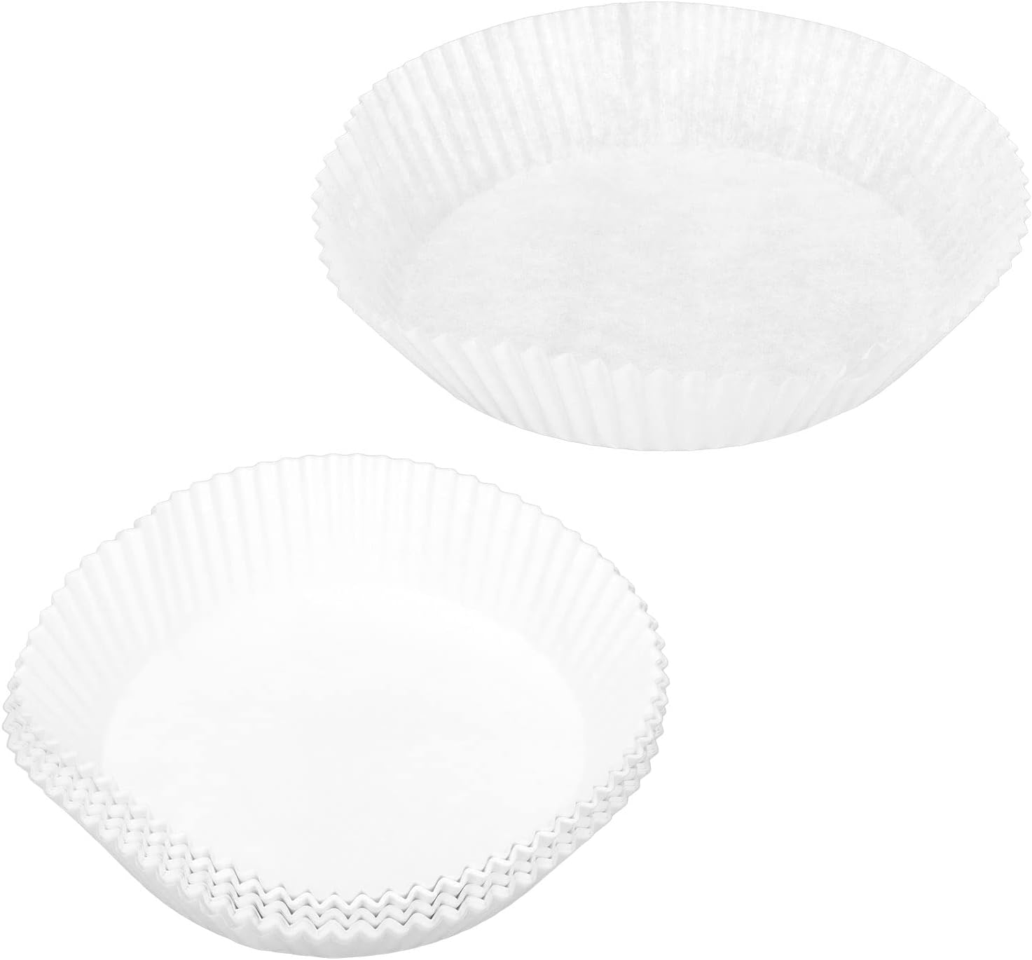 100 forros para freidora de aire, 6.3 x 1.8 in, color blanco, antiadherente, bandeja de papel de aceite, forro redondo para hornear freidora de