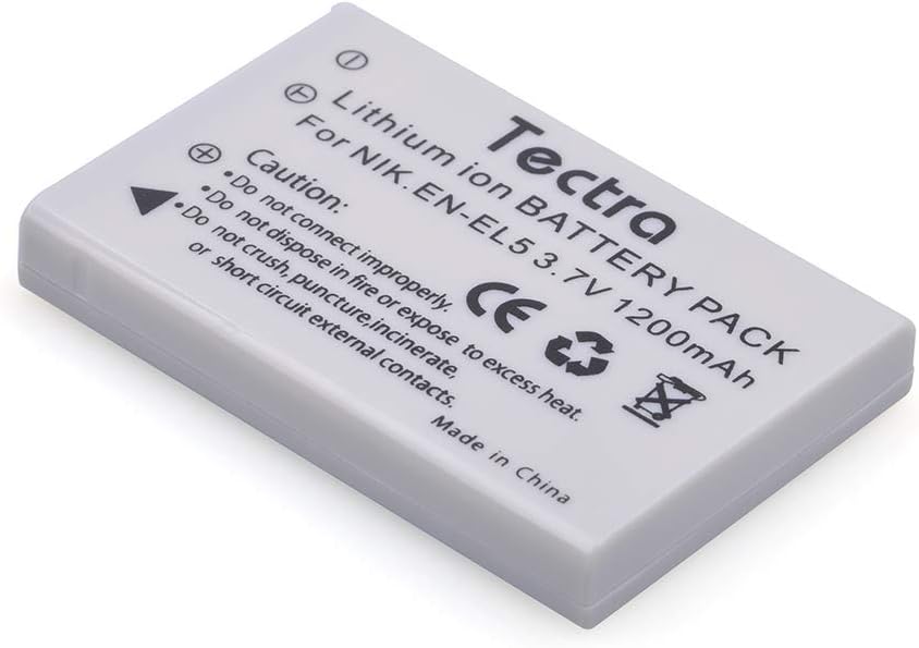 Tectra Batería EN-EL5 ENEL5 para Nikon Coolpix P3, P4, P90, P80, P100, P500, P510, P520, P530, P5000, P6000, S10, 3700, 4200, 5200, 5900, 7 900