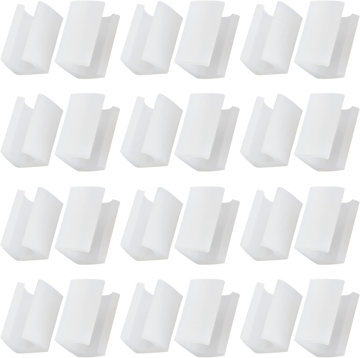 Suiwotin 24 fundas rectangulares de 0.551 pulgadas para patas de silla, protectores antideslizantes para rieles de silla, protectores de pies de