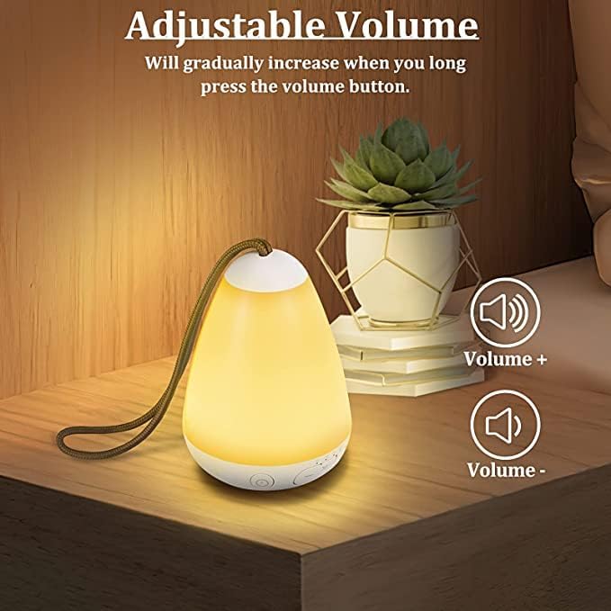 Máquina de sonido para bebés, máquina de sonido portátil para dormir con luz nocturna, ruido marrón, ruido natural, canción de cuna, máquina de