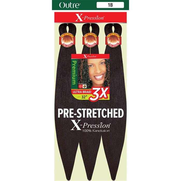 Outre Trenza sintética preestirada ultra  XPRESSION 3 x 32 pulgadas (color 4, paquete de 3)