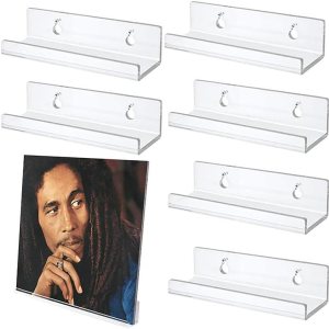 Soporte de acrílico transparente para registro montado en la pared para álbum de vinilo, estante de almacenamiento para decoración del hogar Soporte de acrílico transparente para registro montado en la pared para álbum de vinilo, estante de almacenamiento para decoración del hogar
