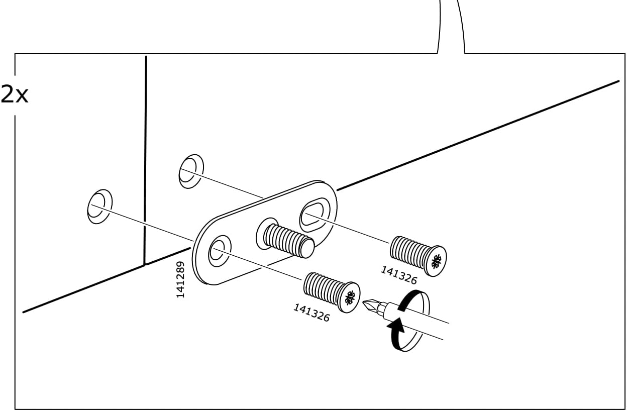 Placa de montaje # 141289 para BESTA STUBBARP Reemplazo para piezas de muebles IKEA