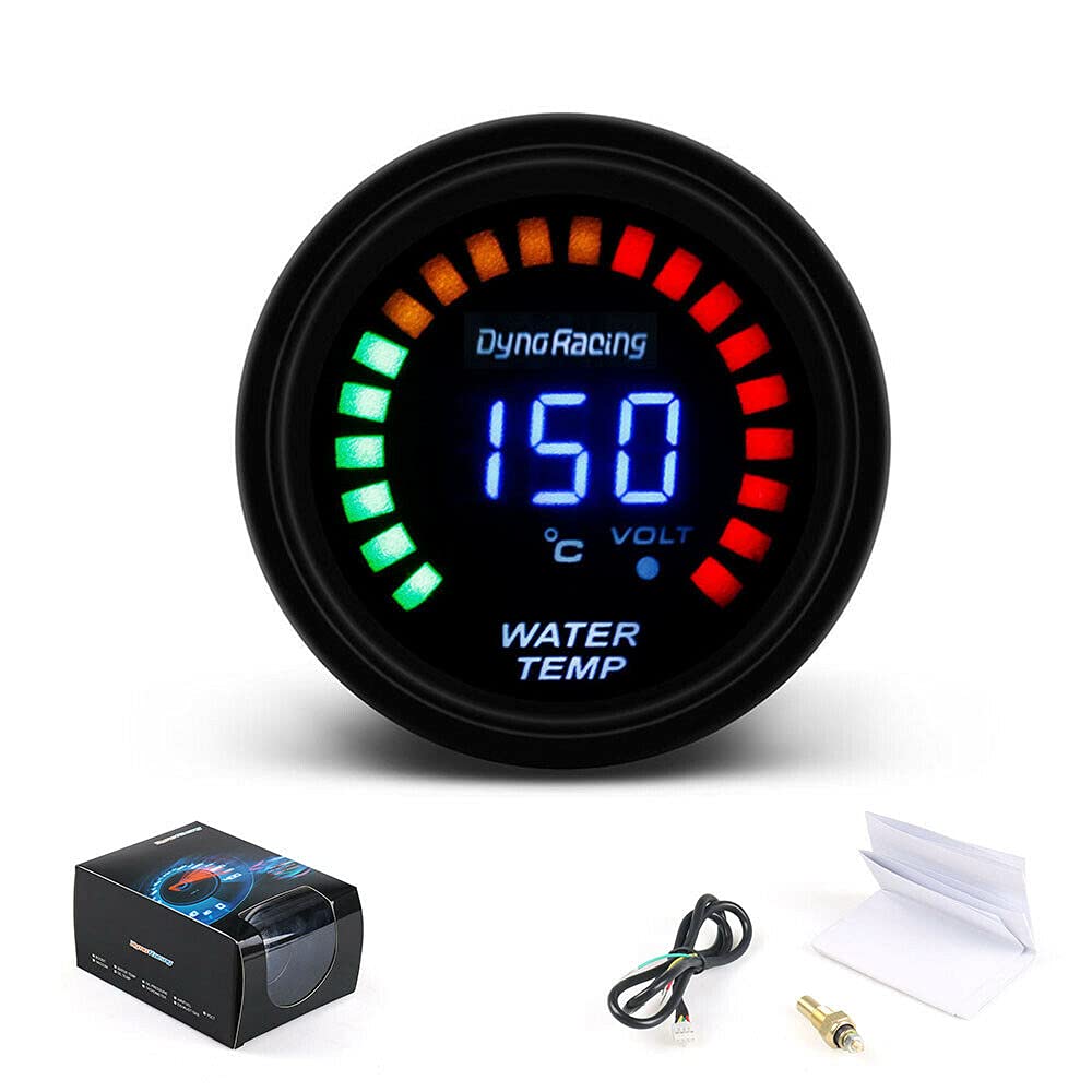Medidor de temperatura de agua LED digital y analógico universal de 2 ” 2.047 in medidor de temperatura 40-150 Celsius con sensor de 18npt