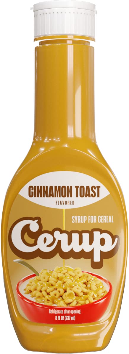 Cerup con sabor a tostada de canela. Jarabe para cereales. Delicioso desayuno para niños y adultos. Haz que los cereales aburridos sean divertidos