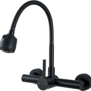 ZHYICH Grifo de fregadero de cocina con pulverizador, grifo mezclador de acero inoxidable, acabado negro mate, certificado NSF y sin plomo para ZHYICH Grifo de fregadero de cocina con pulverizador, grifo mezclador de acero inoxidable, acabado negro mate, certificado NSF y sin plomo para