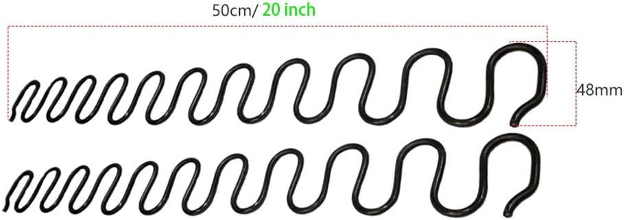 JJDD Carkio – Muelles de repuesto para sofá, 4 muelles de 20 pulgadas con 16 clips en S, kit de reparación de resortes de sofá de diámetro de