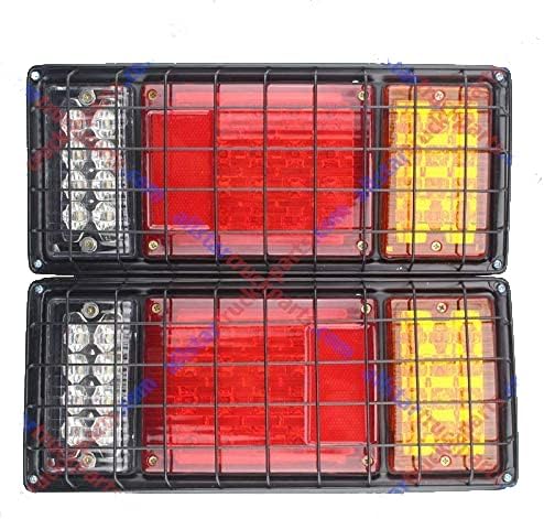 Juego de 2 luces LED para remolque de camión, 40 LED, impermeable, luz de freno de señal de giro trasera, luz de marcha atrás con protección de red