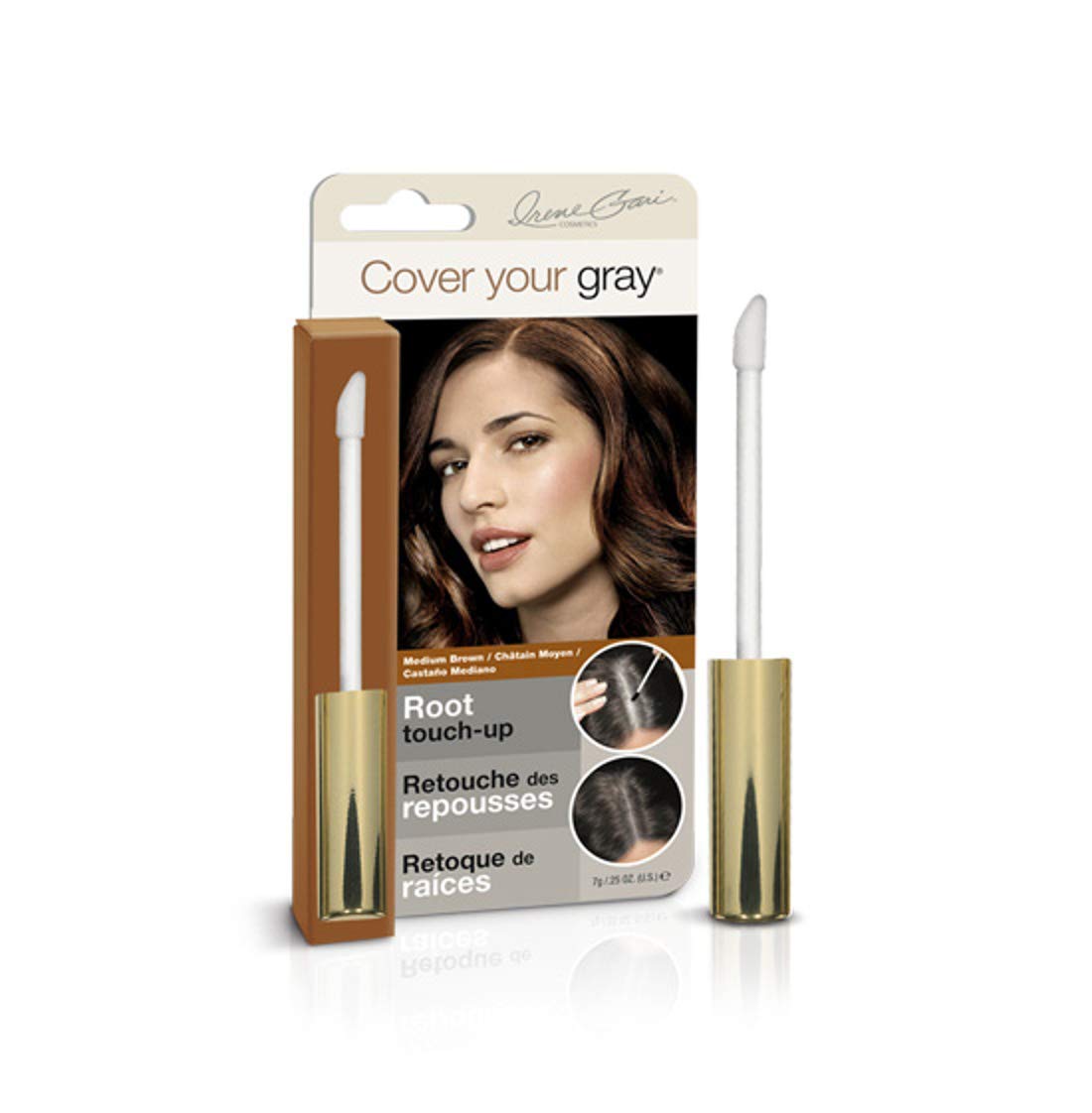 Cover Your Grey para retoque de raíz, marrón medio, 0.25 onzas