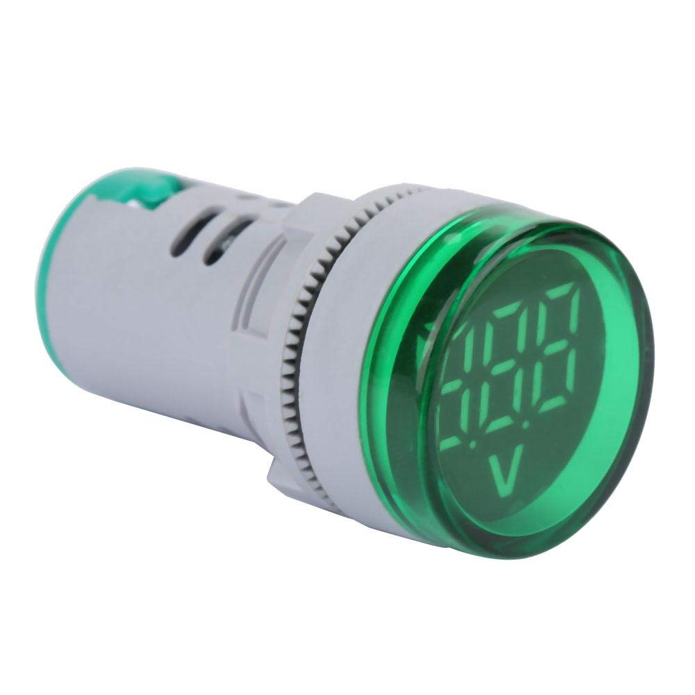 YWBL-WH DC 6-100V Volt Meter LED Digital Voltímetro Medidor de voltaje de luz Indicador de señal Probador de lámpara redonda