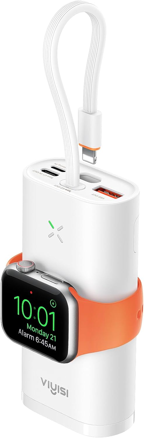 Cargador portátil para Apple Watch y iPhone, batería externa de 10000 mAh, 20 W PD de carga rápida, compatible con Apple Watch Series