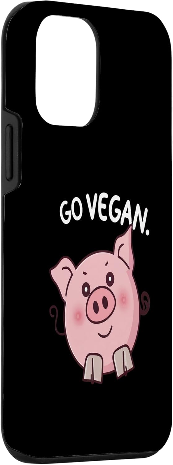 iPhone 12 mini go vegan funny pig typography illustration veggies Case